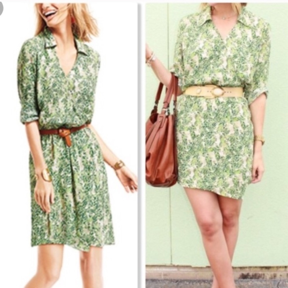 Cabi green leaf dress